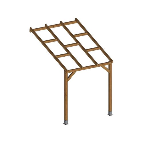 Toit Terrasse Bois - 3x2 - Sans Toit - 188 X 303 X 254/274 Cm