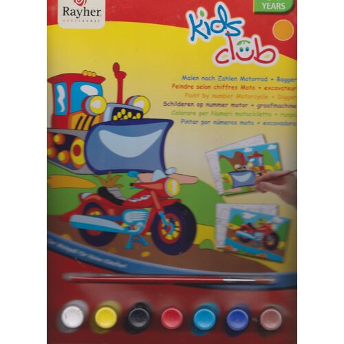 Kids Club Peindre Selon Chiffres Moto + Excavateur