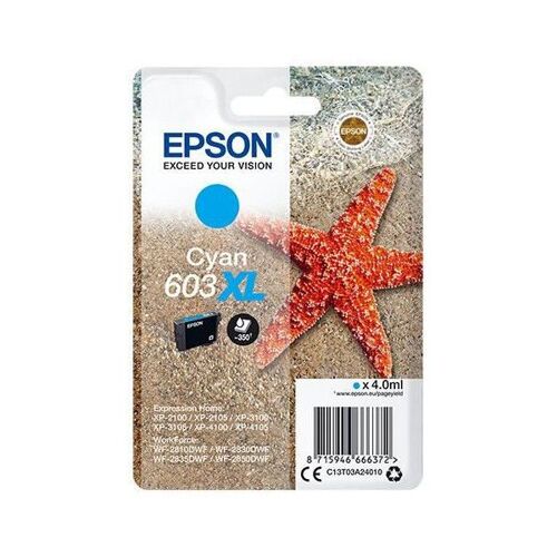 Cartouche d'encre 603 XL Cyan - Epson - Etoile de mer - Faible co?t et fiabilit?