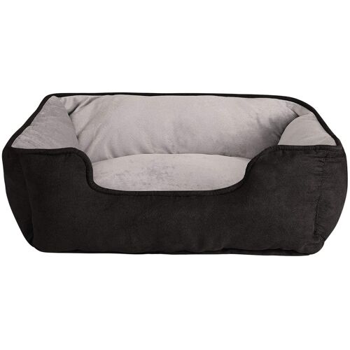 Dibea Panier Chien 2-En-1 Lit Chien Coussin Réversible S 60 X 50 Cm Noir Gris