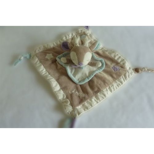 Doudou Cerf Noisette Plat Très Bon État Sauthon