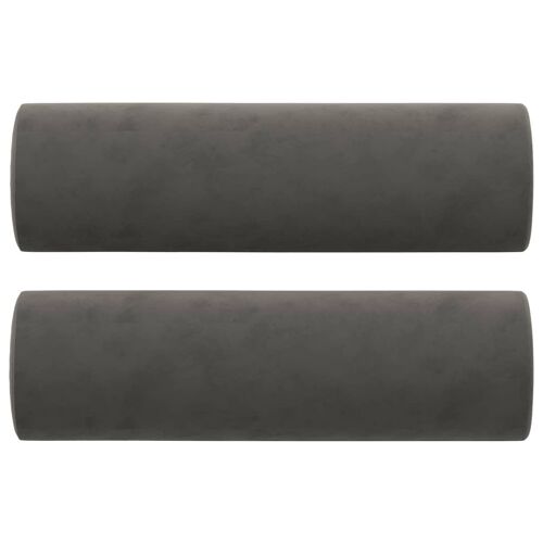 Vidaxl Coussins Dã©Coratifs 2 Pcs Gris Foncã© Ã15x50 Cm Velours