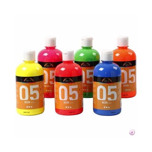 Assortiment Peinture Fluo 6x500 Ml - A-Color