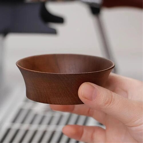 Entonnoir à anneau de dosage de café magnétique 58MM noyer pour accessoires expresso porte-filtre E61