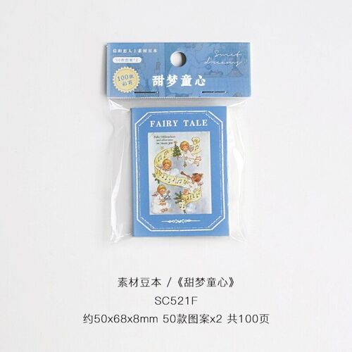 Bloc-Notes En Papier, 100 Pièces/Lot, Cartes De Scrapbooking, Pour Journal Intime, Décoration De Fond Rétro, Doux Rêves