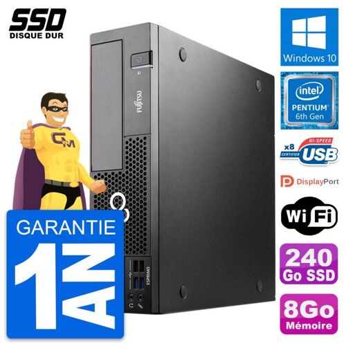 PC Fujitsu Esprimo D556 DT Intel Pentium G4400 RAM 8Go SSD 240Go Windows 10 Wifi