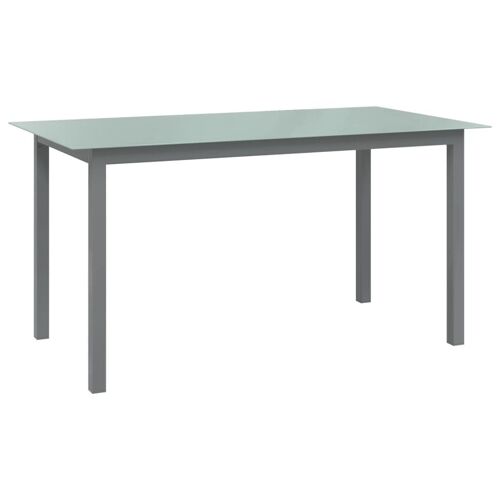 Vidaxl Table De Jardin Gris Clair 150x90x74 Cm Aluminium Et Verre