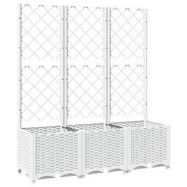Vidaxl Jardinière Avec Treillis Blanc 120x40x136 Cm Pp