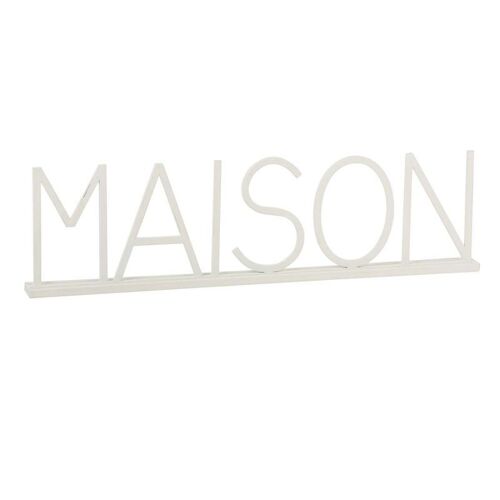 Mot Déco à Poser "Maison" 81cm Blanc
