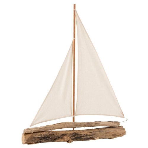 Voilier Déco "Bois Flotté" 60cm Naturel