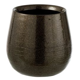 Cache-Pot En Céramique "Brillant" 20cm Vert