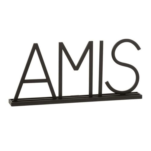 Mot Déco en Métal "Amis" 48cm Noir