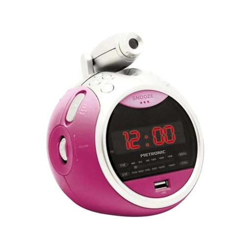 Metronic radio reveil avec projection et prise Usb