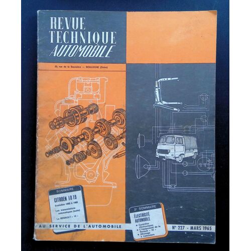 Revue Technique Automobile Mars 1965 N°227