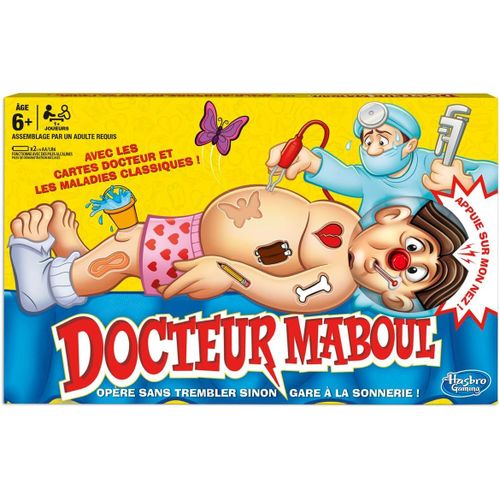 Hamiltion-Habro Docteur Maboul, Jeu De Société Électronique Cartes Et Bobos Rigolos, Activité Pour Enfants Dès 6 Ans, Amusants Pour Filles Et Garçons, Cadeau De Noël Pour La Famille