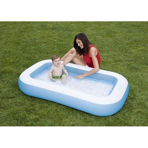 Intex 57403 Pataugeoire gonflable rectangulaire pour petits enfants.