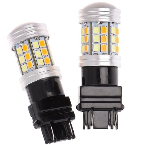 Ampoule Led 12v Dc 5w Drl, Lampe Auto Double Couleur T25 3157 Led Clignotant, 2 Pièces
