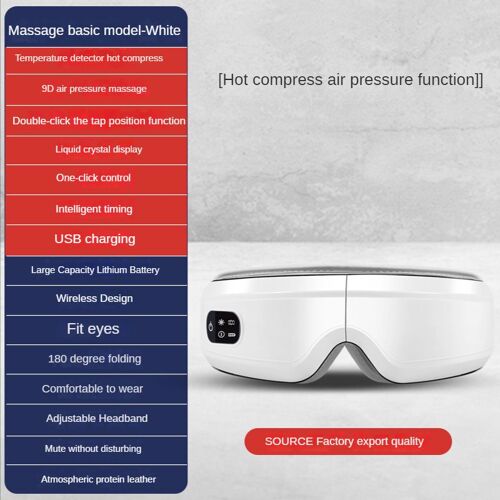 M014 Blanc - Masque Pour Les Yeux Métropolitain, Massage Des Yeux, Sacs Masseurs De Musique, Vibrateur De Cow Boy Foncé, Patchs De Vibration, Airbag, Chaleur Électrique