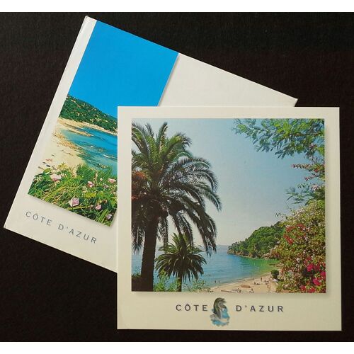 Carte Postale Côte D'azur French Riviera Plage Bord De Mer Vacances Avec Enveloppe