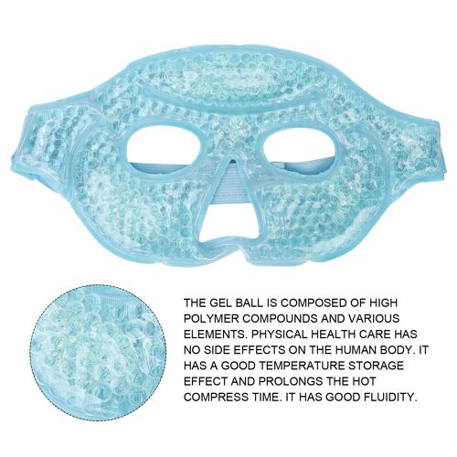 Bleu - Masque Facial À Compresse Froide, Réutilisable, Antidérapant, Thérapie Oculaire, Pour Les Voyages Et Le Travail, Pour Femmes