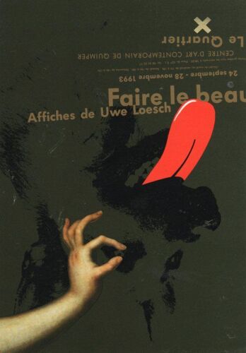 Carton D'invitation De L'exposition De Uwe Loesch " Faire Le Beau " Le 24 Septembre 1993 Au Quartier Centre D'art Contemporain De Quimper