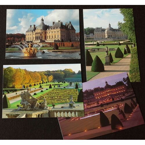 Lot 4 Cartes Postales Château De Vaux-Le-Vicomte Nicolas Fouquet