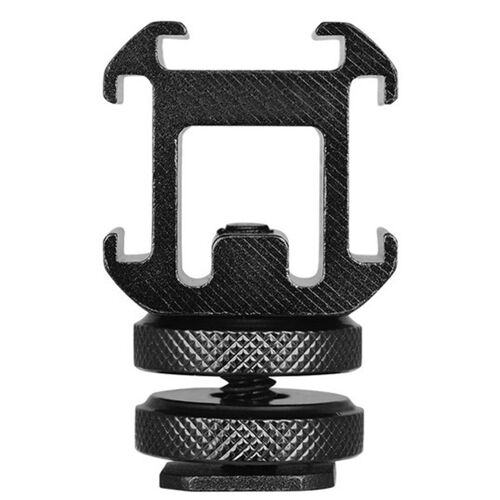Adaptateur de Base de caméra à trois têtes, montage sur caméra, pour DSLR, éclairage vidéo LED, Microphone