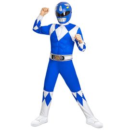 Déguisement Power Ranger Musclé Bleu Enfant - Taille: 5 - 6 Ans (M)
