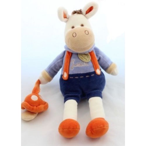 Doudou âne Justin Doudou et compagnie et son champignon peluche enfant bébé D&C 