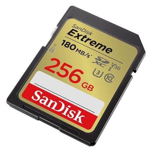 SanDisk Extreme - Carte mémoire flash - 256 Go - Video Class V30 / UHS-I U3 / Class10 - SDHC UHS-I