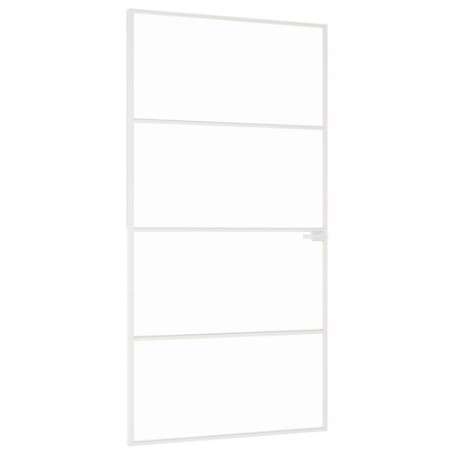 vidaXL Porte d'intérieur Blanc 102x201,5 cm Trempé verre aluminium fin