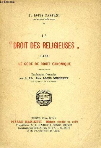 Le 'droit Des Religieuses' Selon Le Code De Droit Canonique
