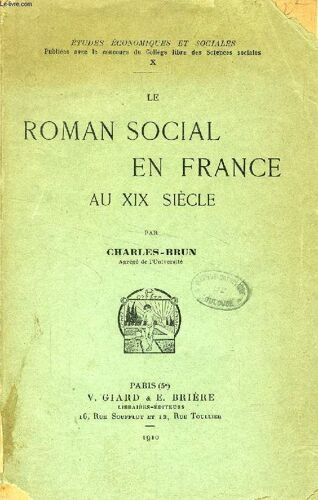 Le Roman Social En France Au Xixe Siecle