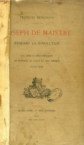 Joseph De Maistre Pendant La Revolution