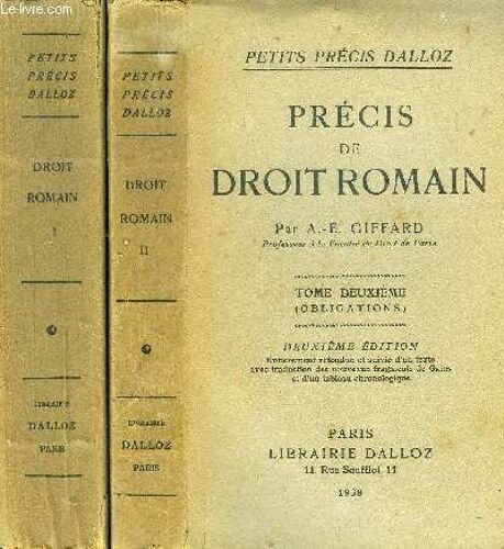 Precis De Droit Romain, 2 Tomes