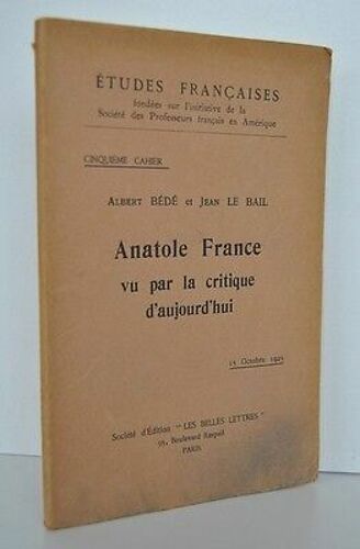 Vu Par La Critique D'aujourd'hui Albert Bede Jean Le Bail