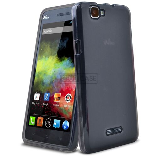 Caseink - Coque Housse Wiko Rainbow Semi Rigide Gel Extra Fine Mat/Brillant Noire