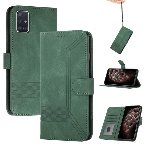 Coque Pour Samsung Galaxy A71 5g,Housse En Cuir Pu Pochette Portefeuille Magnétique Etui De Protection,Flip Case Compatible Avec Samsung Galaxy A71 5g,Vert