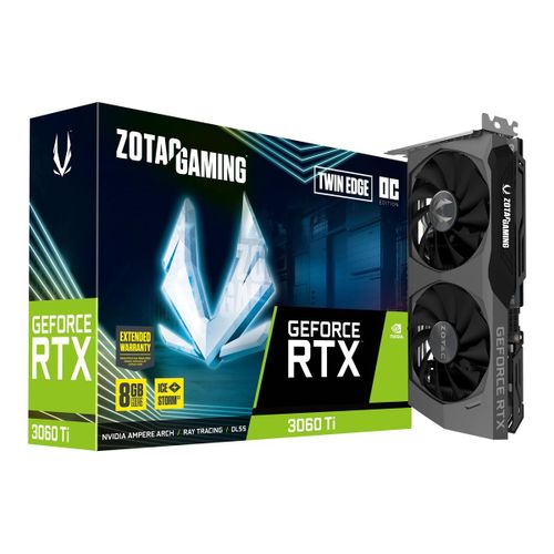 ZOTAC GAMING GeForce RTX 3060 Ti Twin Edge OC LHR - Carte graphique - GF RTX 3060 Ti - 8 Go GDDR6 - PCIe 4.0 x16 - 3 x DisplayPort, HDMI