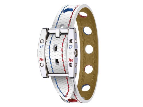 Bracelet Brm - Speed Alcantara  Blanc Et Titane Argent
