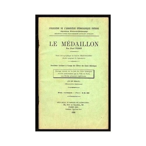 Le Medaillon Par Texte Sténographique De Robert Beauvillard