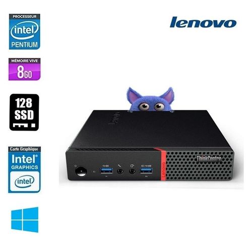 LENOVO THINKCENTRE M710Q TINY PENTIUM G4560T 2.9GhzPentium-.9 GHz 8 Go 128 Go Go INTEL HD GRAPHICS 610 WIFI Windows 8.1 Pro Clavier+souris neuf compatible AZERTY