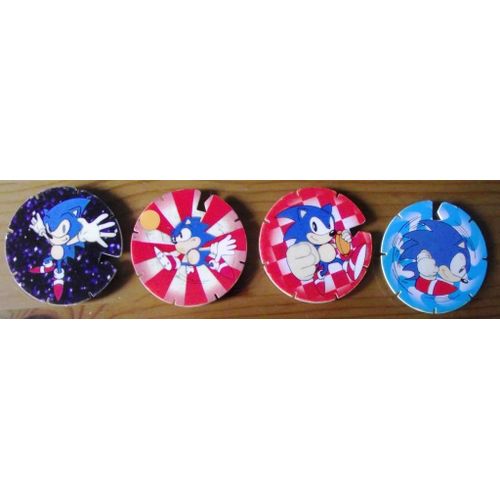 Pogs Bn Troc's Fluo Sonic.N°7.9.17.Sega Enterprises Ltd 1992