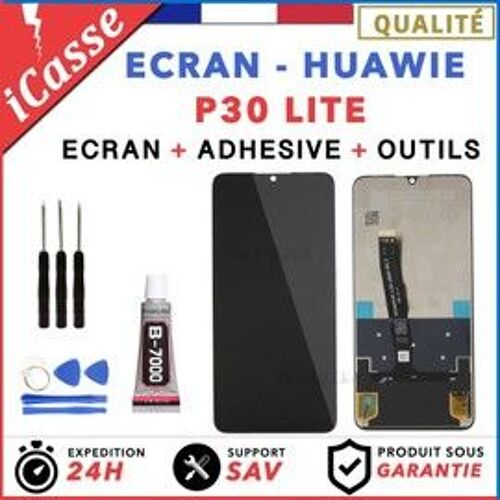 Ecran Lcd + Vitre Tactile Pour Huawei P30 Lite Noir + Outils + Colle