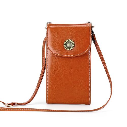 Sac de téléphone à bandoulière pour femmes avec 5 emplacements pour cartes sacs de téléphone en cuir véritable pour femmes dames