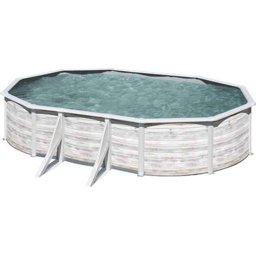 Piscine acier aspect bois Gré Finlande 6 34 x 3 99 x h.1 22 m
