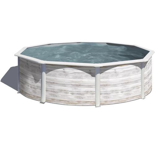 Piscine acier aspect bois Gré Finlande ø3 20 x h.1 22 m