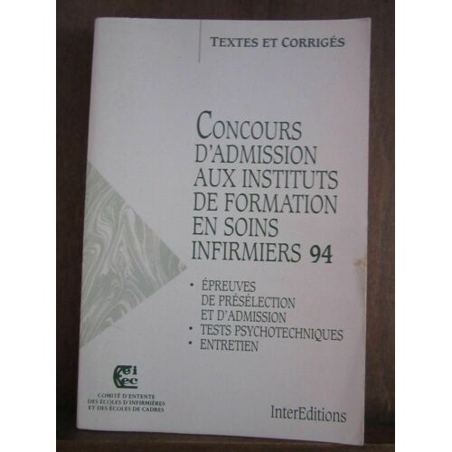 Concours D'admission Aux Instituts De Formation En Soins Infirmiers 94