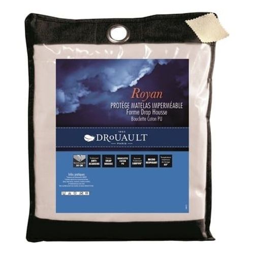 Drouault - Protège matelas imperméable ROYAN coton blanc - Blanc