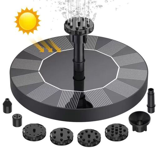 Fontaine Solaire Pour Extérieur 1,5 W - Avec 6 Effets -Pompe Solaire Pour Jardin Extérieur,Bain D'oiseaux,Étang,Récipient À Poissons